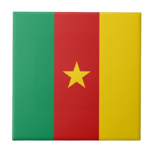 Cameroon Flag Ceramic Tile