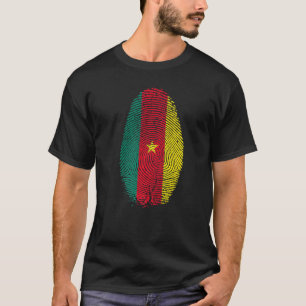 Cameroon Flag Fingerprint It Is In My Dna  Cameroo T-Shirt