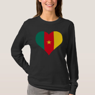 Cameroon Flag Heart Cameroon Love Cameroon T-Shirt