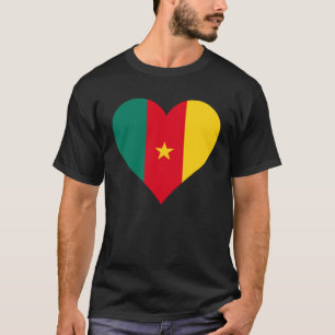 Cameroon Flag Heart Cameroon Love Cameroon T-Shirt