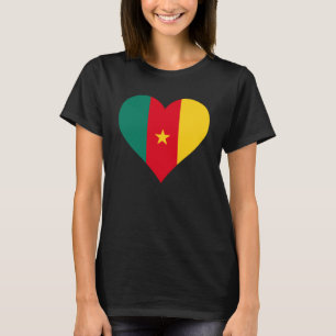 Cameroon Flag Heart Cameroon  Love Cameroon T-Shirt