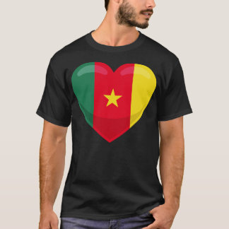 Cameroon Flag Heart T-Shirt