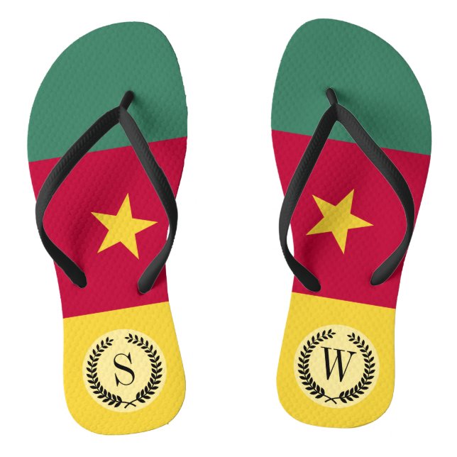 Cameroon Flag Jandals (Footbed)