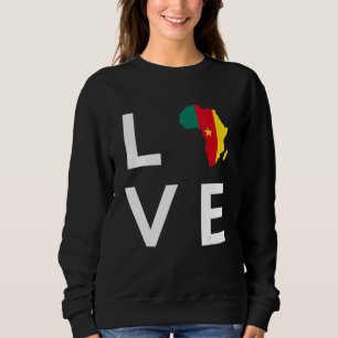 Cameroon Flag Love Africa Continent Silhouette Cam Sweatshirt