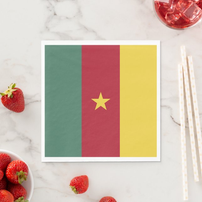 Cameroon flag napkin (Insitu)