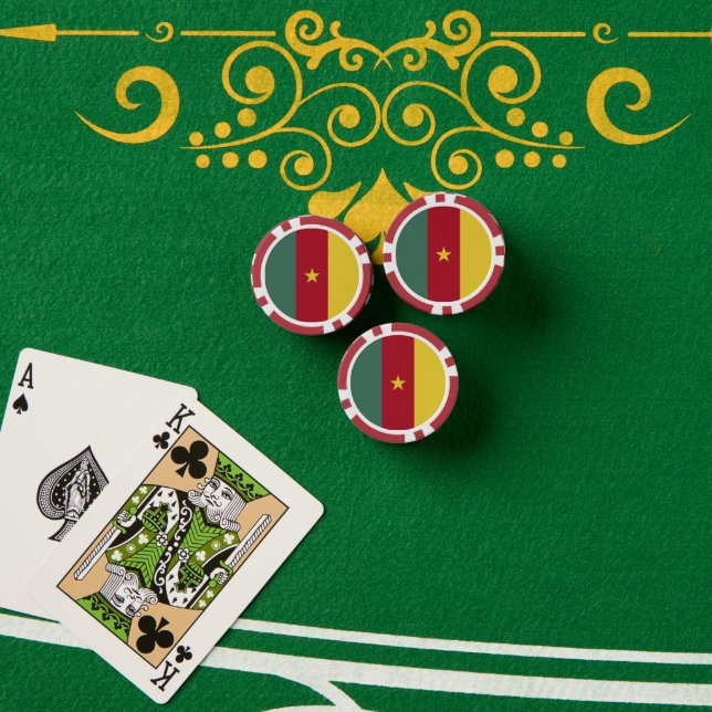 Cameroon flag poker chips (Poker Table (Stack))