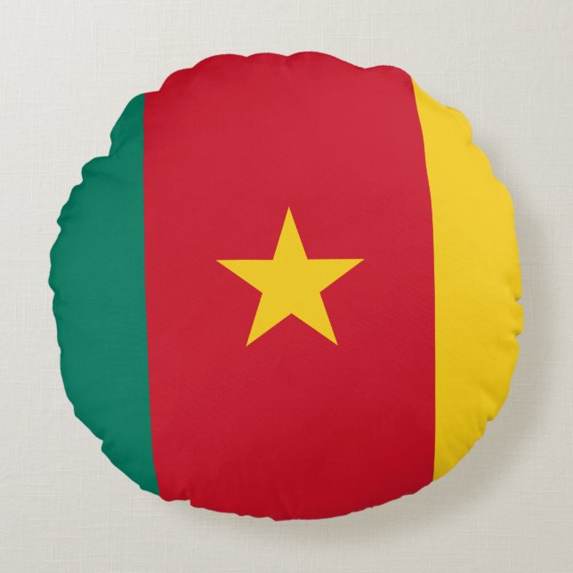 Cameroon Flag Round Cushion (Front)
