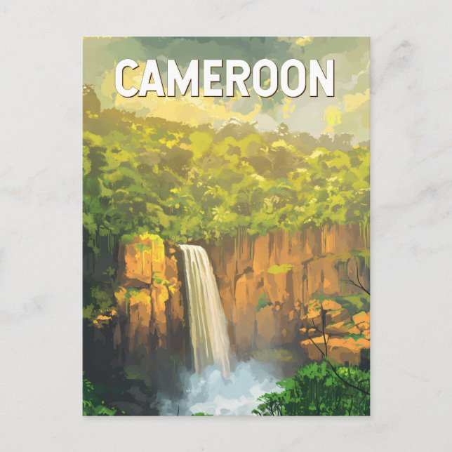 Cameroon Illustration Travel Art Vintage Postcard (Front)