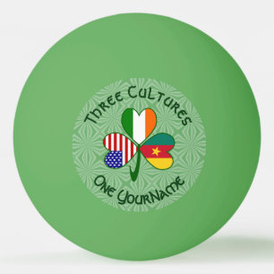 Cameroon Ireland USA Shamrock Flag Personalised  Ping Pong Ball