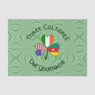 Cameroon Ireland USA Shamrock Flag Personalised Tissue Paper