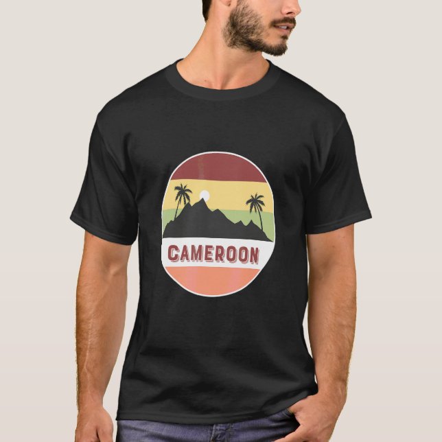 Cameroon Mountain And Palms T-Shirt (Front)