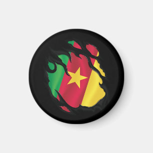 Cameroon Ripped Flag Magnet