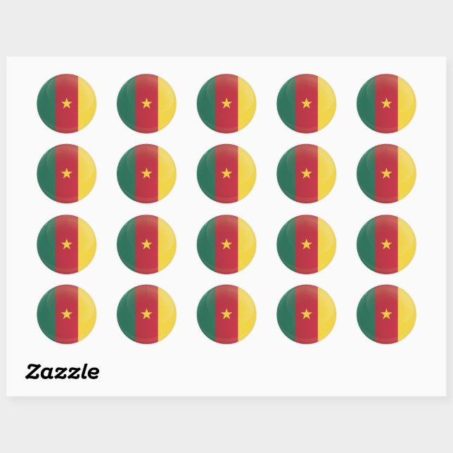 Cameroon  Round Icon Flag Classic Round Sticker (Sheet)