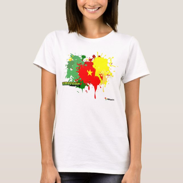 Cameroon Splash White T-Shirt (Front)