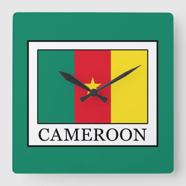 Cameroon Square Wall Clock (Front)