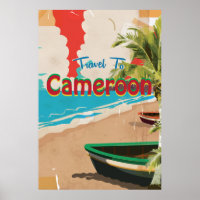 Cameroon vintage travel poster