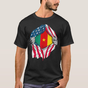 Cameroonian American Blood Inside Me Country Flag T-Shirt