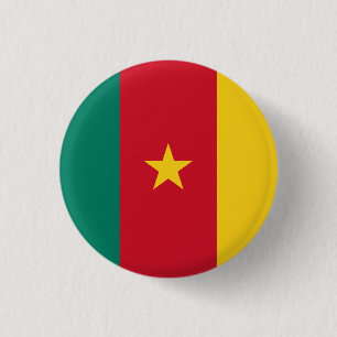 Cameroonian Flag, Flag of Cameroon 3 Cm Round Badge