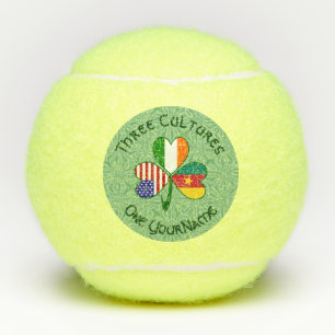 Cameroonian Irish American Flags Shamrock Personal Tennis Balls