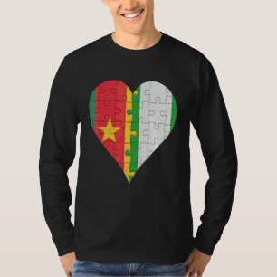 Cameroonian Nigerian Flag Heart T-Shirt