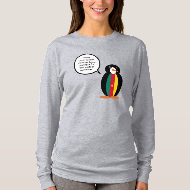 Cameroonian Talking Ms. Penguin Personalised  T-Shirt (Front)
