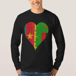 Cameroonian Zambian Flag Heart T-Shirt