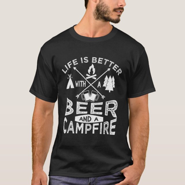 Camg Beer Campfire Tent T-Shirt (Front)