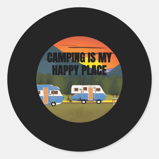 Camg Caravan Camper Motorhome Caravan Tents Classic Round Sticker (Front)