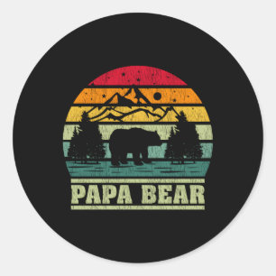 Camg Papa Bear Camper Classic Round Sticker