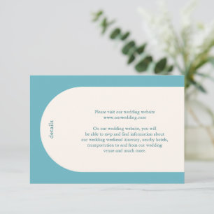 Camila Aqua Arch Modern Wedding Enclosure Card