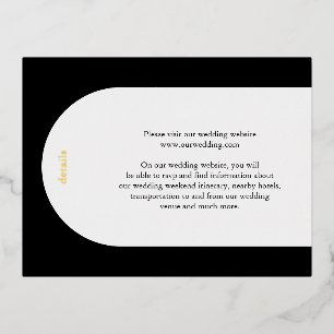 Camila Black Arch Modern Wedding Enclosure Card