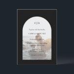 Camila Black Arch Modern Wedding Invitation<br><div class="desc">Modern wedding invitation featuring your monogram along with your details over your favourite photo inside of an arch over a black background. The template includes a sheer overlay to allow the text to show up over your picture and may be removed in the design editing tool. This simple yet elegant...</div>