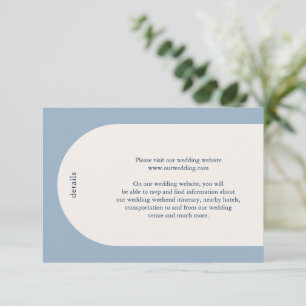 Camila Dusty Blue Arch Modern Wedding Enclosure Card