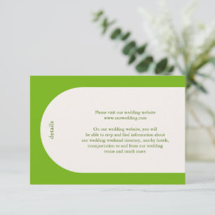 Camila Green Arch Modern Wedding Enclosure Card