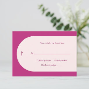 Camila Pink Arch Modern Wedding RSVP Card