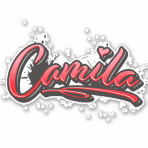 Camila red Heart Graffiti Sticker