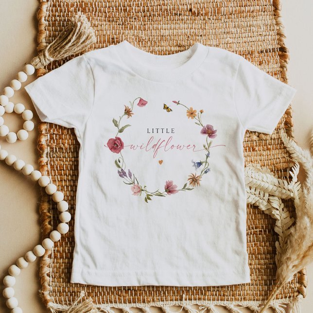 CAMILLA Butterfly Wildflower Girl First Birthday Baby T-Shirt (Creator Uploaded)