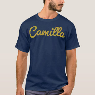 Camilla Cursive Script Typography Gold Text T-Shirt