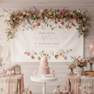 CAMILLA Little Wildflower Turning One Birthday Banner