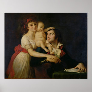 Camille Desmoulins his wife Lucile and their Poster