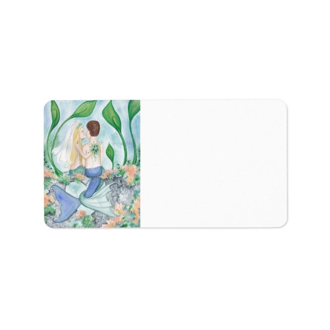 Camille Grimshaw Mermaid Wedding Address Labels (Front)