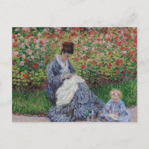 Camille Monet and a Child by Claude Monet Postcard