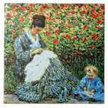 Camille Monet and Child, Tile<br><div class="desc">Claude Monet famous painting,  Camille Monet and Child.</div>