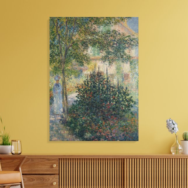 Camille Monet in Garden Argenteuil Canvas Print (Insitu(LivingRoom))