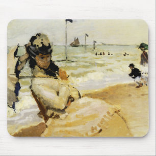 Camille on the Beach at Trouville Mouse Pad