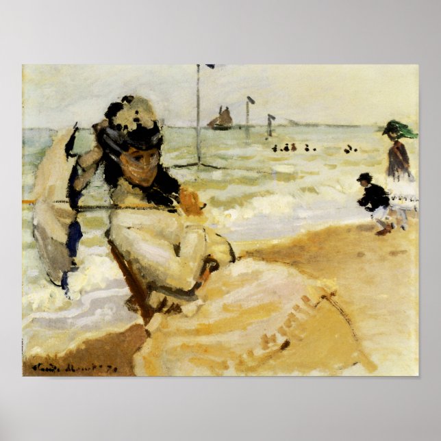 Camille on the Beach at Trouville Poster (Front)