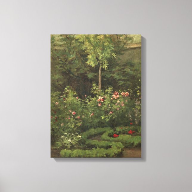 Camille Pissarro | A Rose Garden Canvas Print (Front)