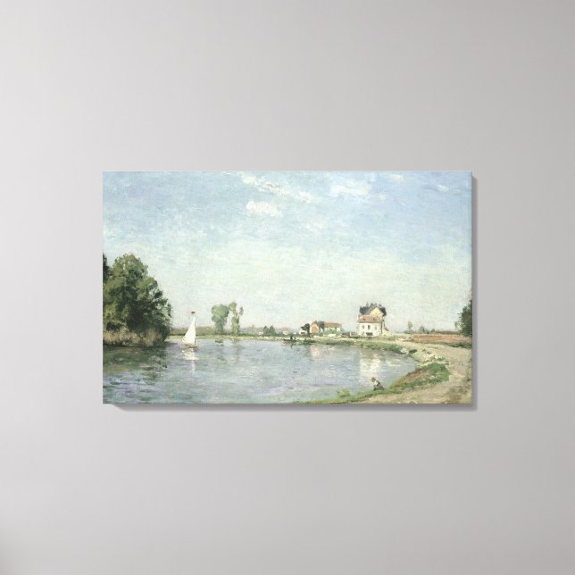 Camille Pissarro | At the River's Edge, 1871 Canvas Print (Front)