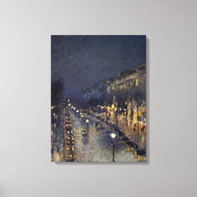 Camille Pissarro Boulevard Montmartre at Night Canvas Print (Front)