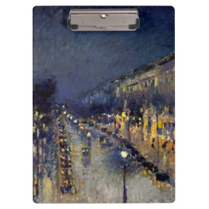 Camille Pissarro - Boulevard Montmartre at Night Clipboard